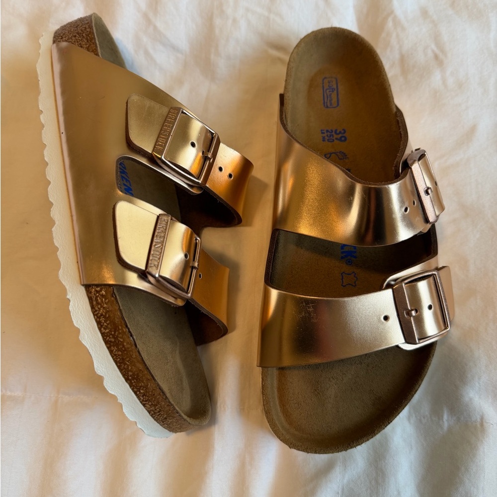 Birkenstock Metallic Gold Kids Sandals